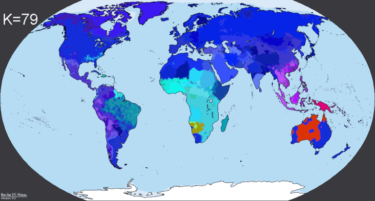 carte du monde avec ages colores