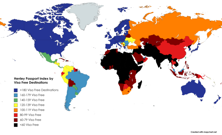 carte du monde avec destinations sans visa