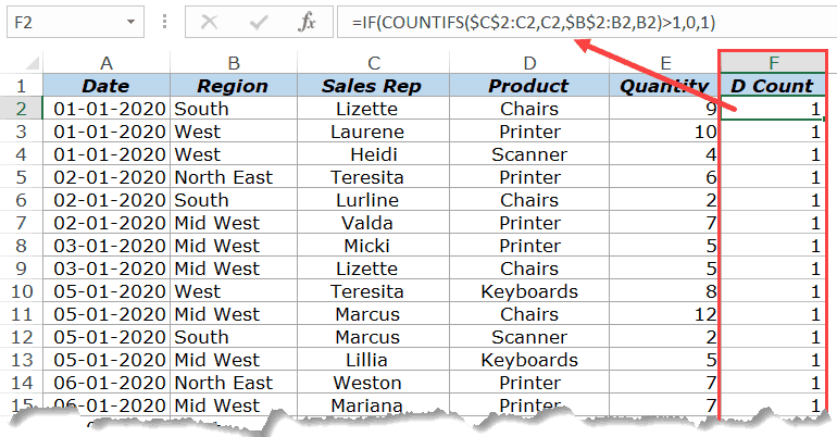 Comment compter le nombre de valeurs uniques dans Excel