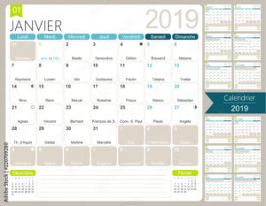 illustration dun calendrier avec des conges