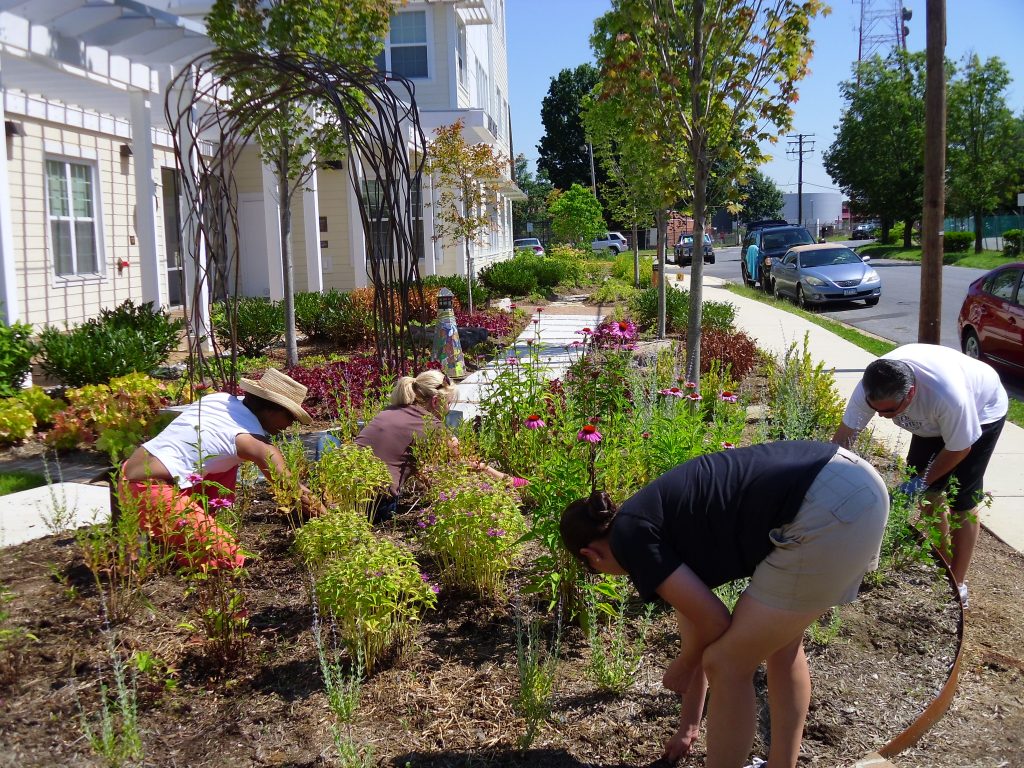 jardinier exercant dans un espace vert