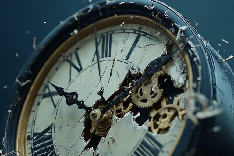 une montre cassee symbolisant le temps perdu